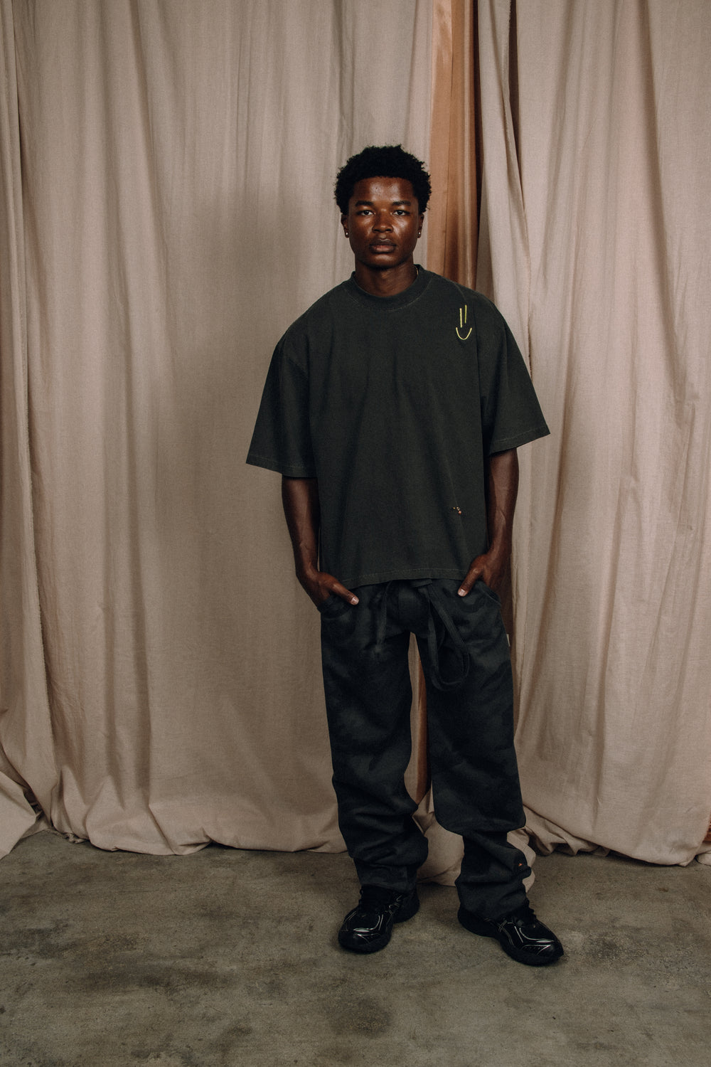 BOY PANT BLACK FATIGUE
