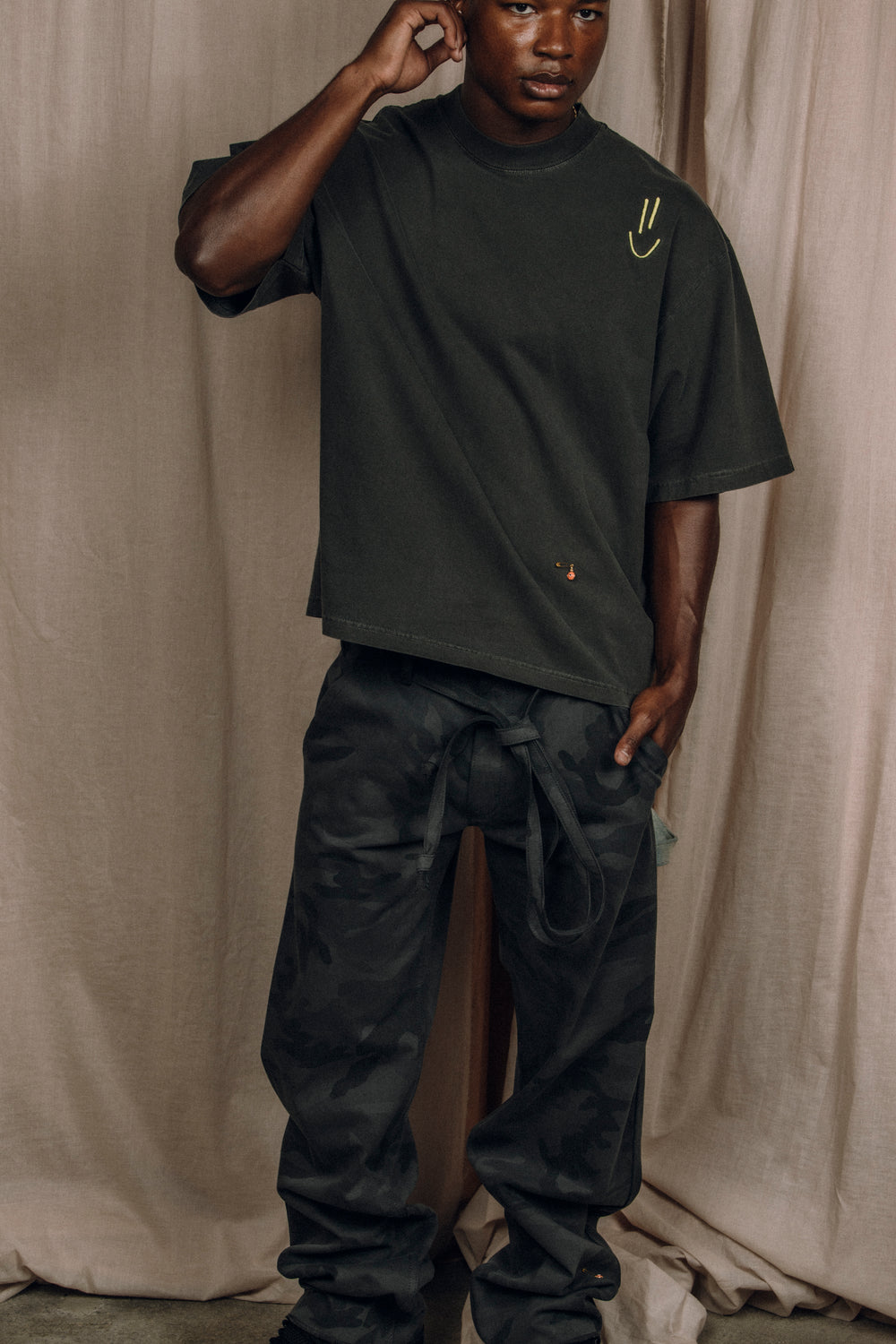 BOY PANT BLACK FATIGUE