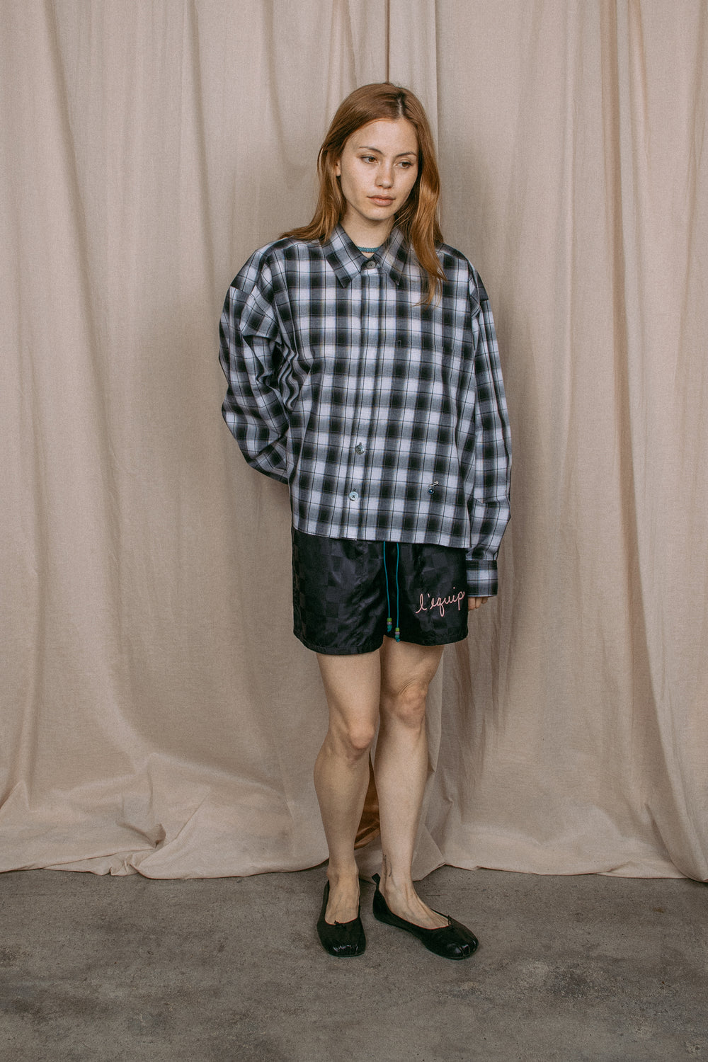 SWIM TRUNKS BLACK CHECK