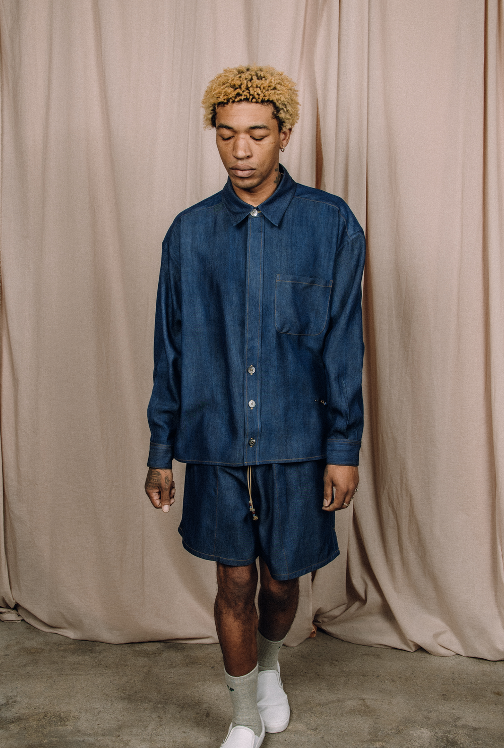 TRUNKS, DENIM TENCEL