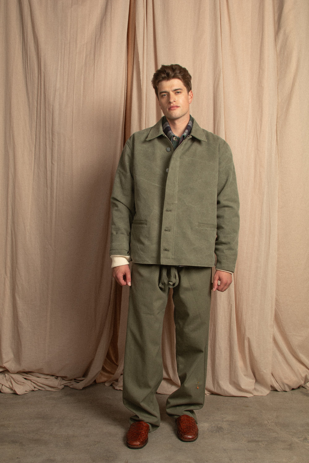 BOY PANT GREEN CANVAS SAGE
