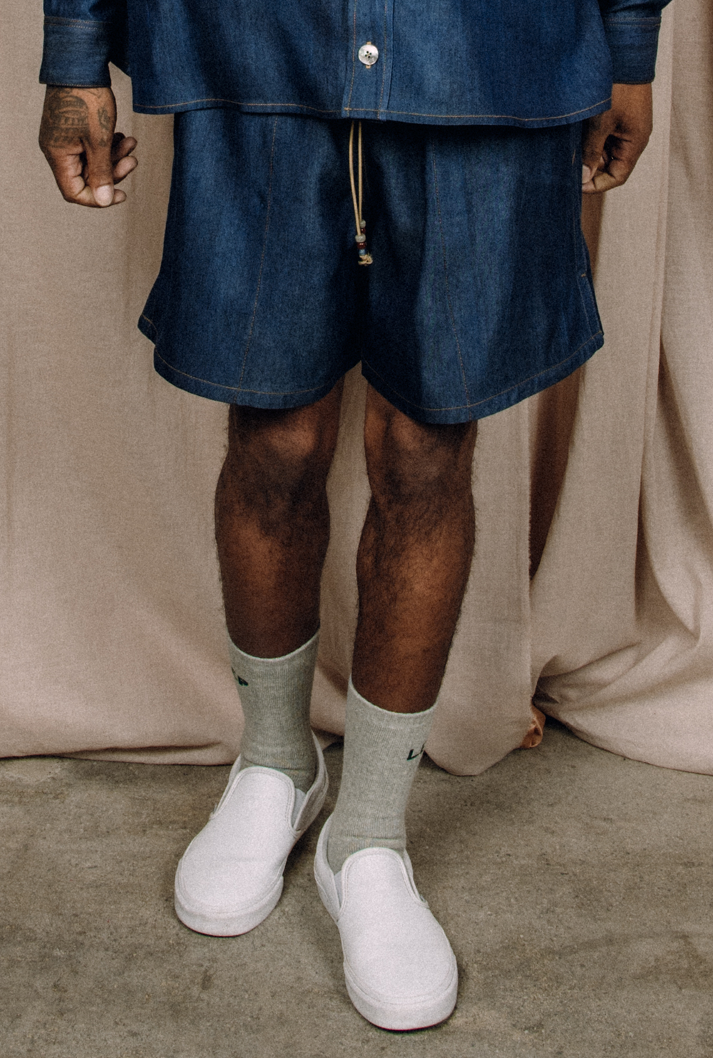 TRUNKS, DENIM TENCEL